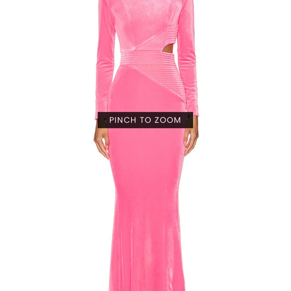 Zhivago Pink Asymmetrical Cutout Gown
